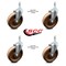 Service Caster 6 Inch High Temp Phenolic Wheel Swivel 3/8 Inch Threaded Stem Caster Set SCC SCC-TS20S615-PHRHT-381615-4 - alternate 3